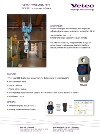 vetec crane lifting loadcell crane safety dynamometer