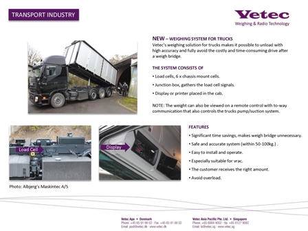vetec crane lifting loadcell weighing systems for trucks